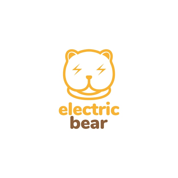 Cute bear electric logo design