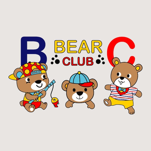 cute bear family design cartoon vector illustration