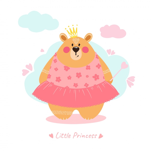 Cute bear girl   illustration