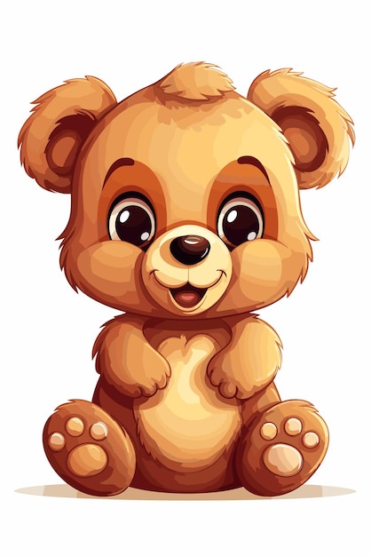 Vettore illustrazione disegnata a mano dell'orso carino animale cartone animato