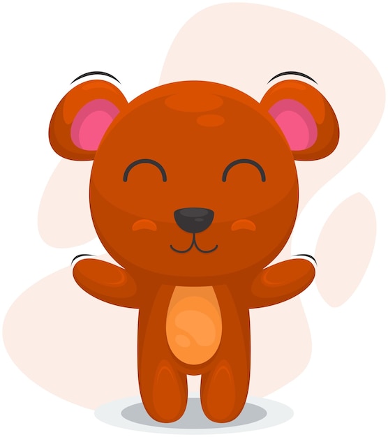 cute bear illustration logo design