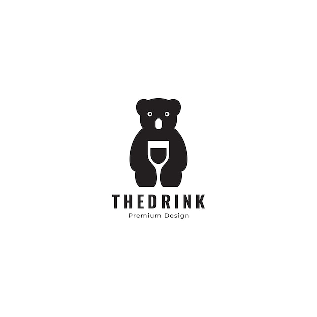 Симпатичный медведь с логотипом классного дизайна