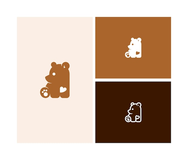 Vector cute bear logo