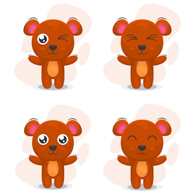 CUTE BEAR MASCOT CARTOON VECTOR