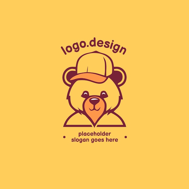 Cute Bear Mascot Logo