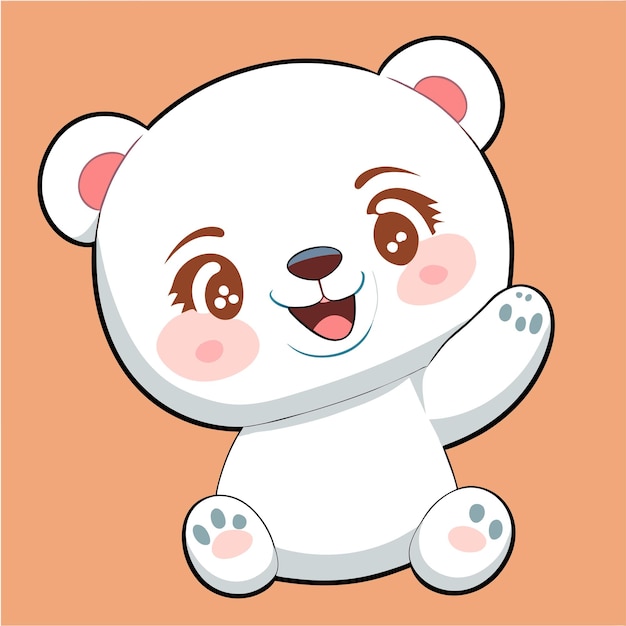 Cute bear panda hand drawn cartoon sticker icon concept isolated illustration