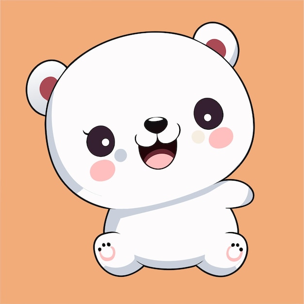 Cute bear panda hand drawn cartoon sticker icon concept isolated illustration