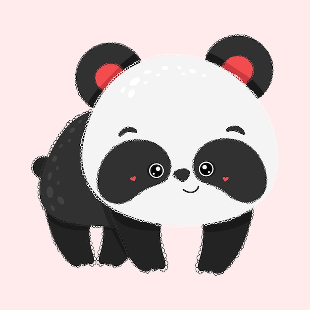 Vector cute bear panda teddy bear illustration. vector illustration of a cute animal.