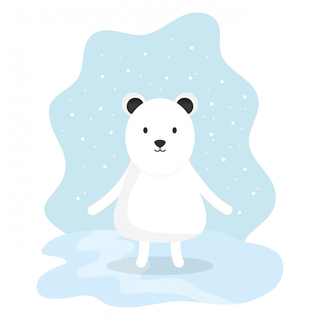 Vector cute bear polar adorable character