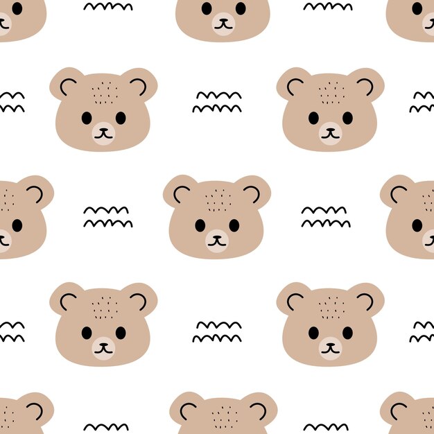 Cute Bear Seamless Pattern