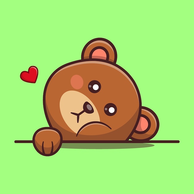 Vector cute bear sticker cartoon vector animal illustration