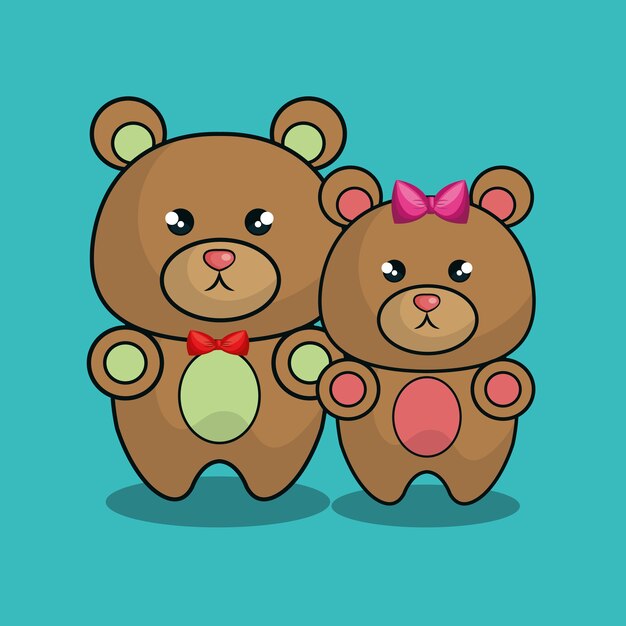 Cute bear stuffed icon vector illustration design