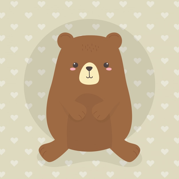 Vector cute bear teddy wild character