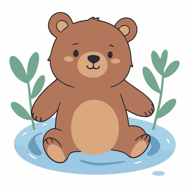 cute bear for toddlers story books vector illustration