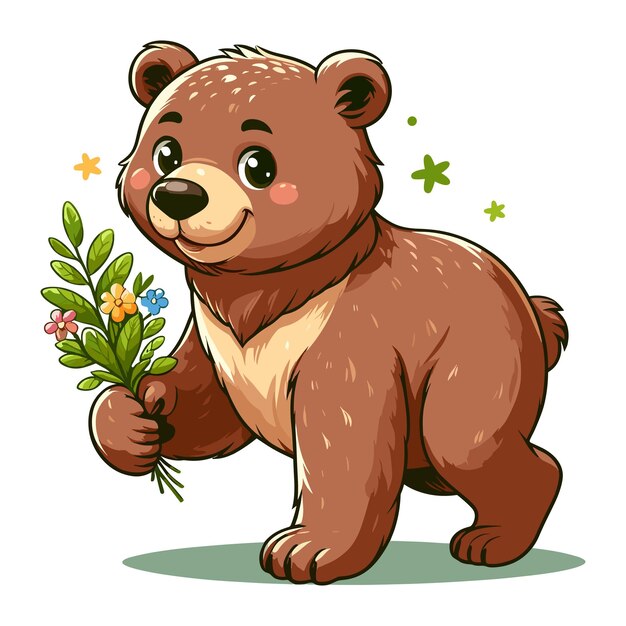 Vector cute bear vector cartoon illustration