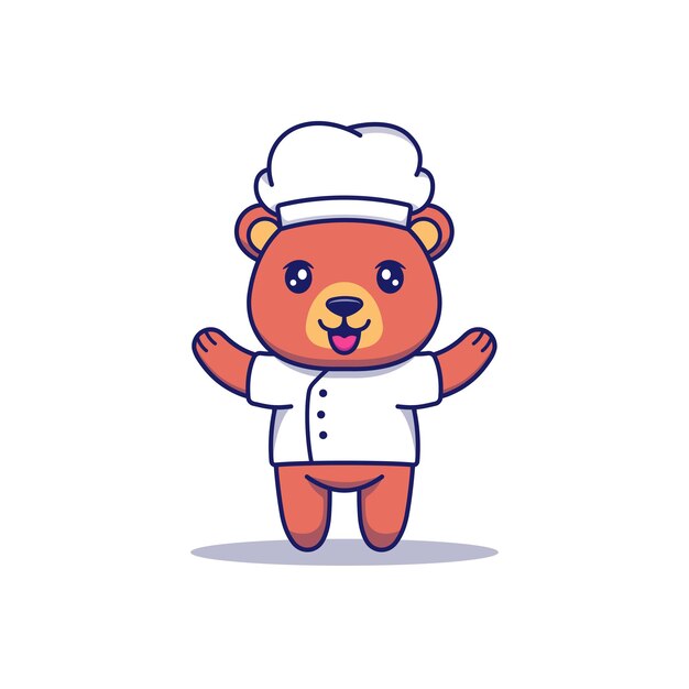 Cute bear with chef uniform