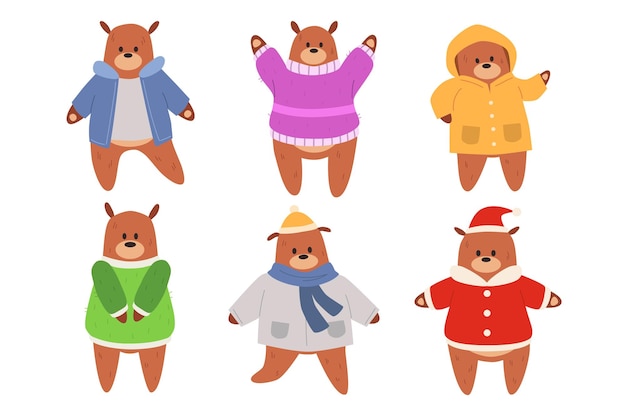 Cute bear with clothes vector