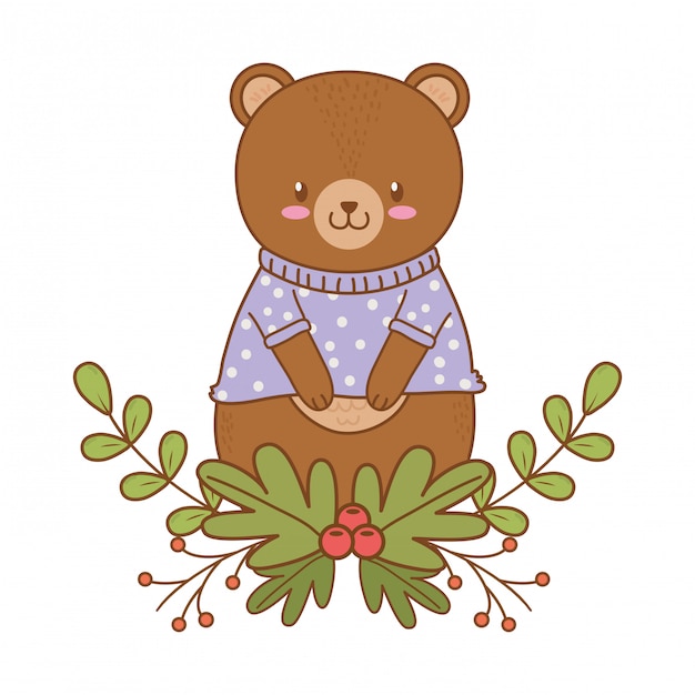 Cute bear woodland character