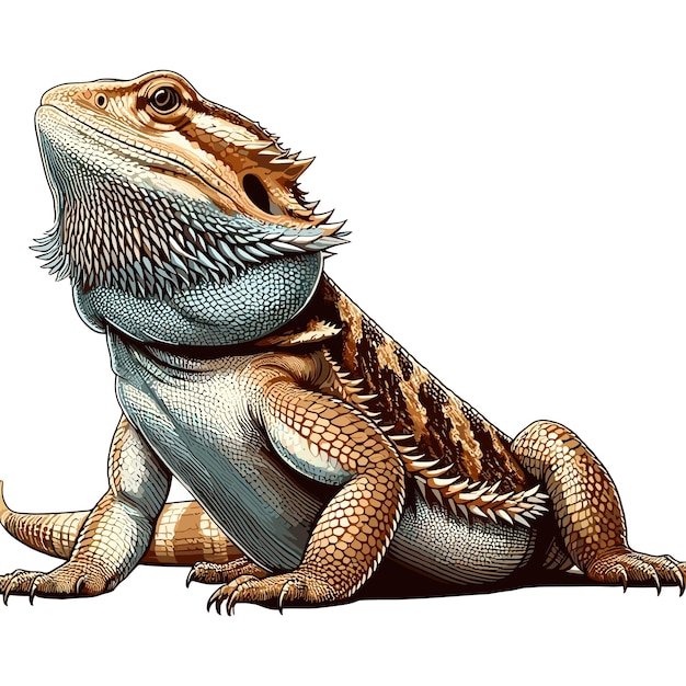 Vettore cute bearded dragon vector illustrazione di cartoni animati