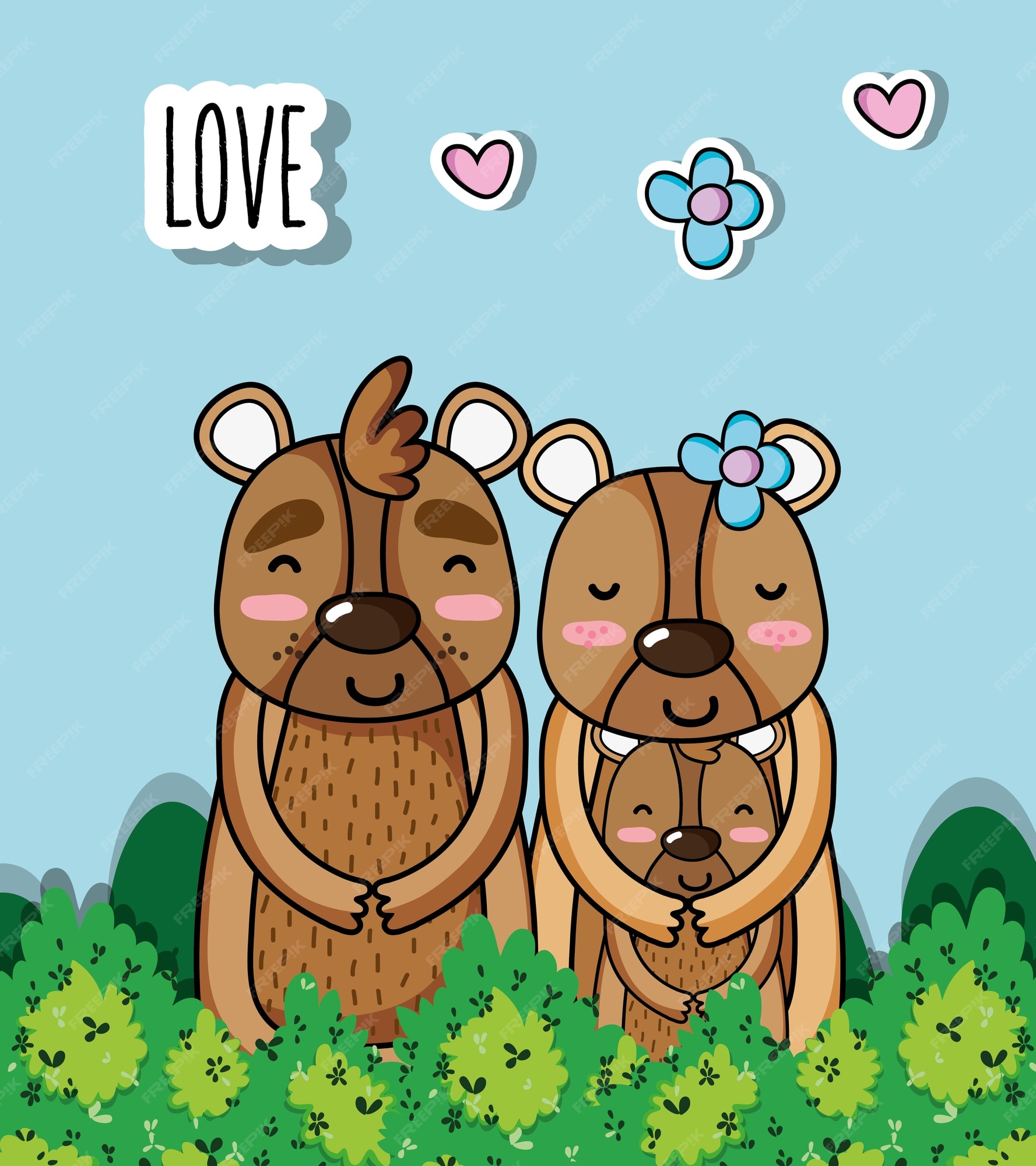 Premium Vector | Cute bears animals cartoons