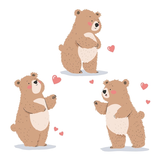 Cute bears with hearts