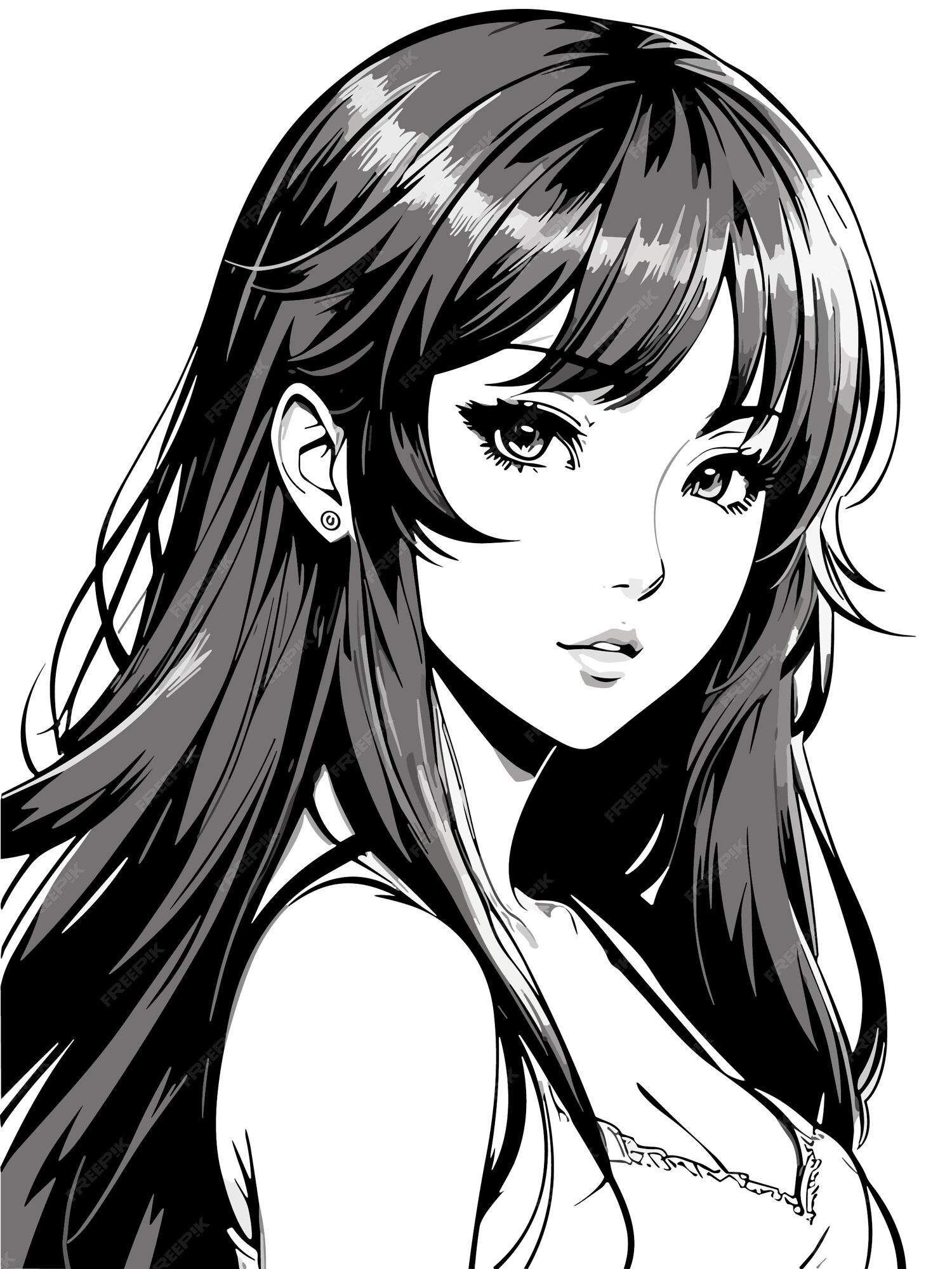 Draw Girl Face and Hair in Cute style :: How to Draw Manga by