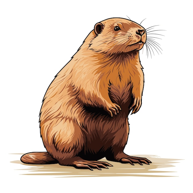 Vector cute beaver cartoon vector art illustratie ontwerp