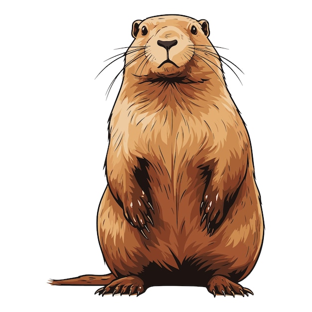 Cute Beaver Cartoon Vector Art Illustration Design