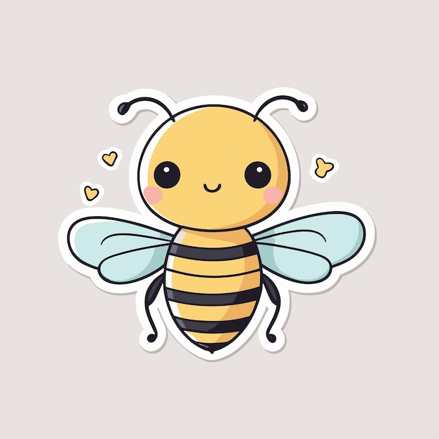 Cute bee buzzing cartoon illustration