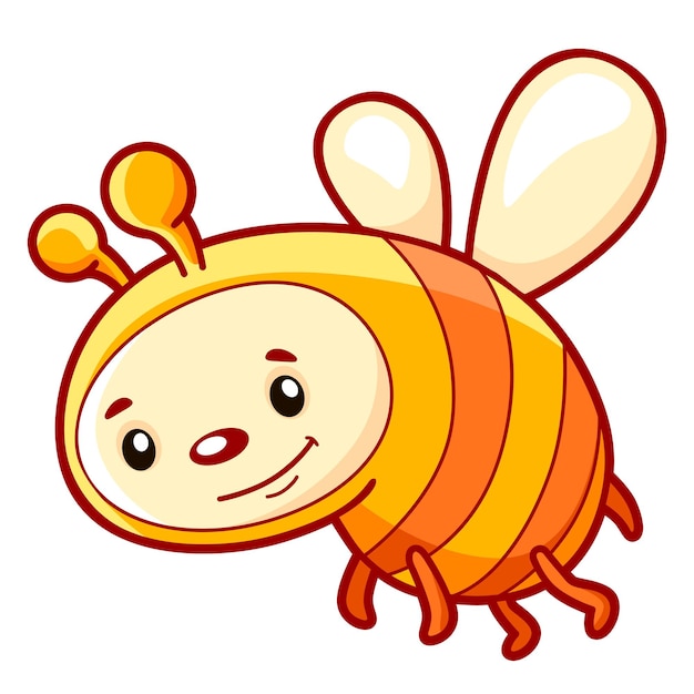 Cute bee cartoon. Bee clipart illustration