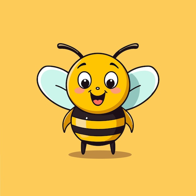 Vector cute bee cartoon icon logo illustration character mascot cartoon kawaii drawing art