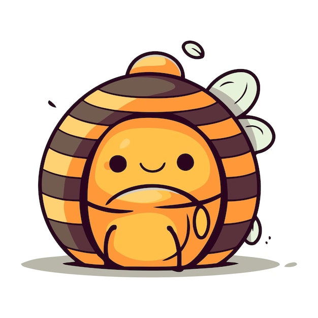 Vector cute bee cartoon mascot character vector illustration design