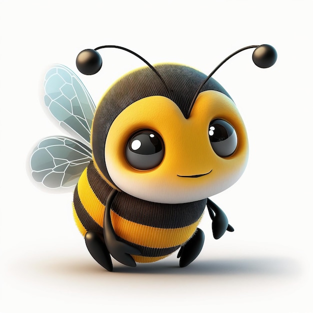 Симпатичный пчелиный мультфильм, новорожденный ребенок, векторная иллюстрация