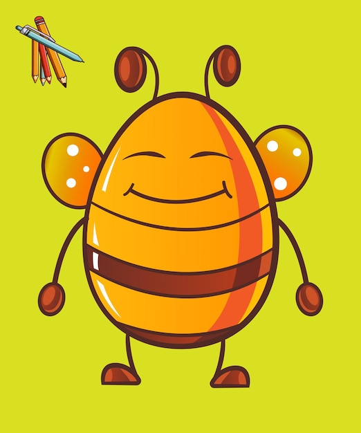 Vector cute bee cartoon vector icon illustration logo mascot