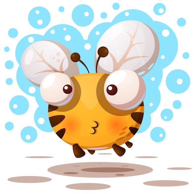 Cute, bee characters. cartoon illustration.