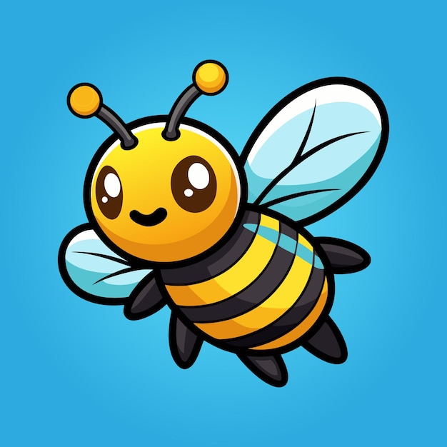 cute bee flying cartoon vector icon illustration animal nature icon concept isolated premium vector