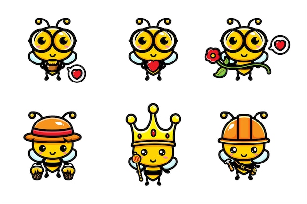 Vector cute bee mascot