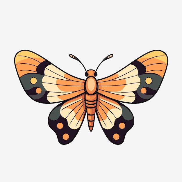 Cute bee panarat butterfly clipart