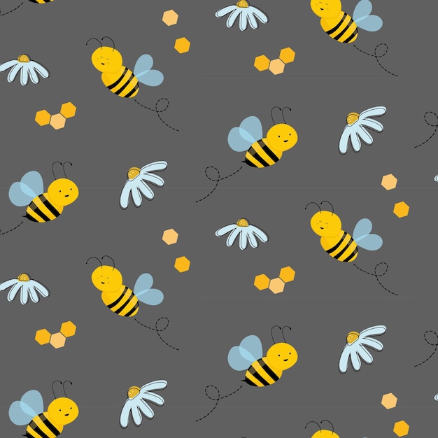 Cute bees pattern