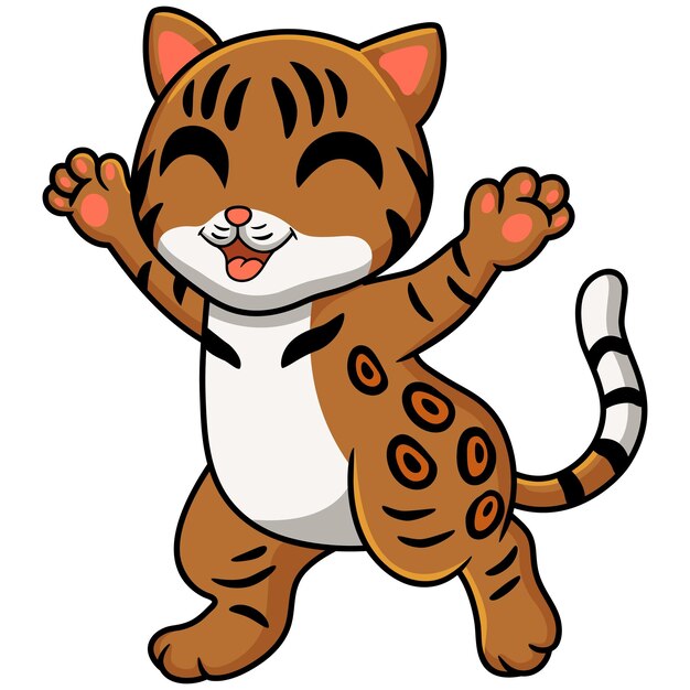 귀여운 벵골 고양이 만화 산책