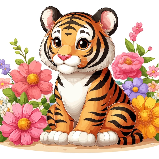 Cute Bengal Tiger Vector Cartoon illustration