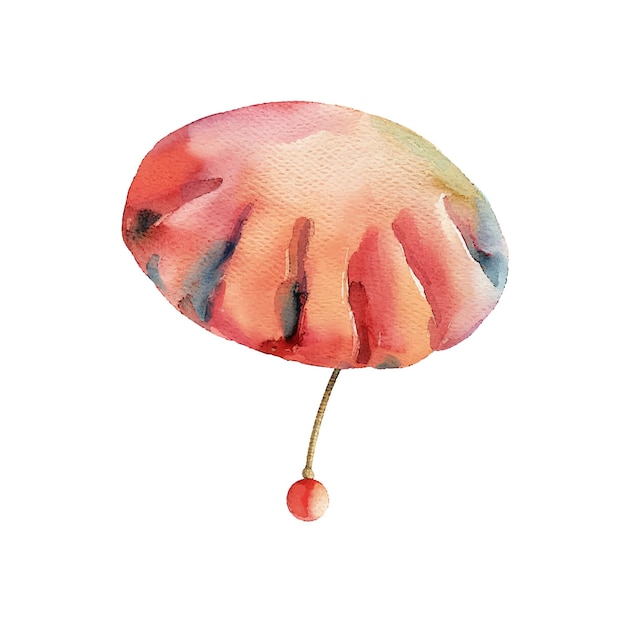 Vector cute beret vector illustration in watercolour style