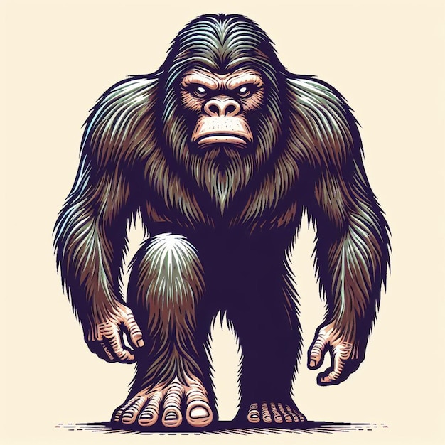 Cute Bigfoot Vector Cartoon illustration