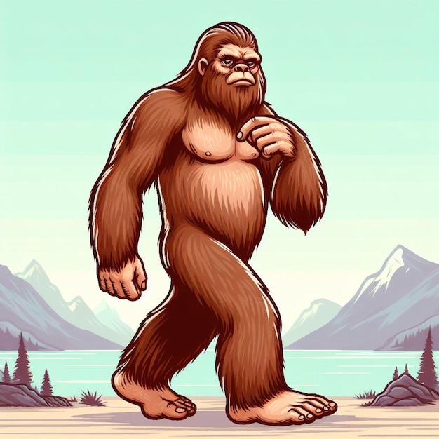 Cute Bigfoot Vector Cartoon illustration