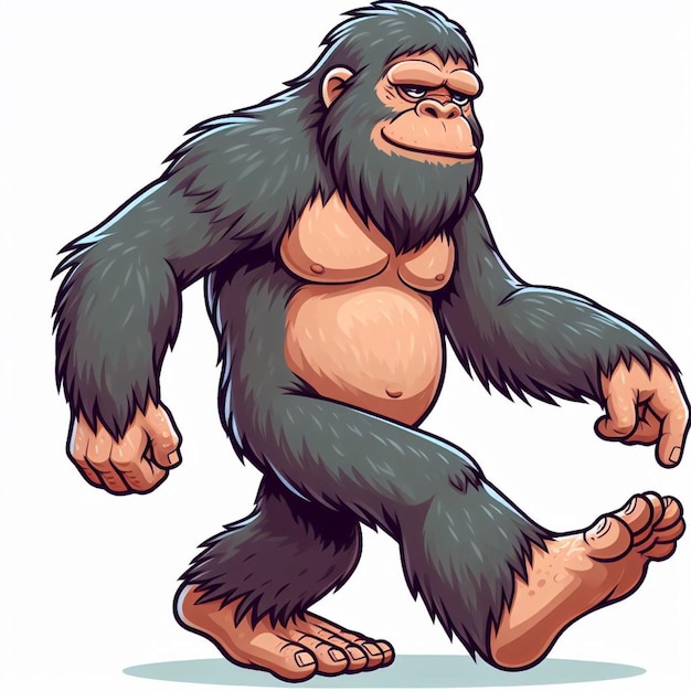 Vector cute bigfoot vector cartoon illustration