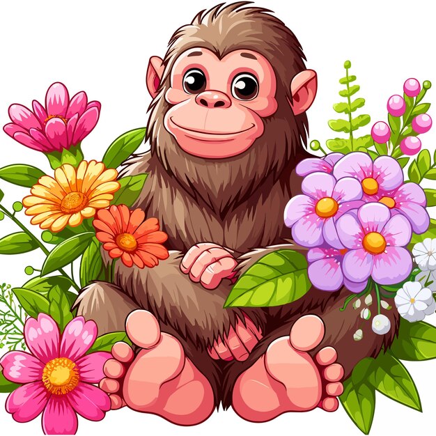 Vector cute bigfoot vector cartoon illustration