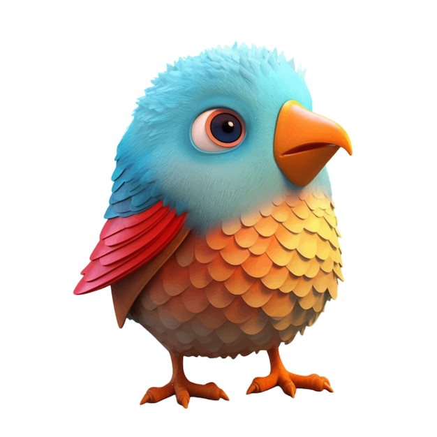 Vector cute bird in 3d style