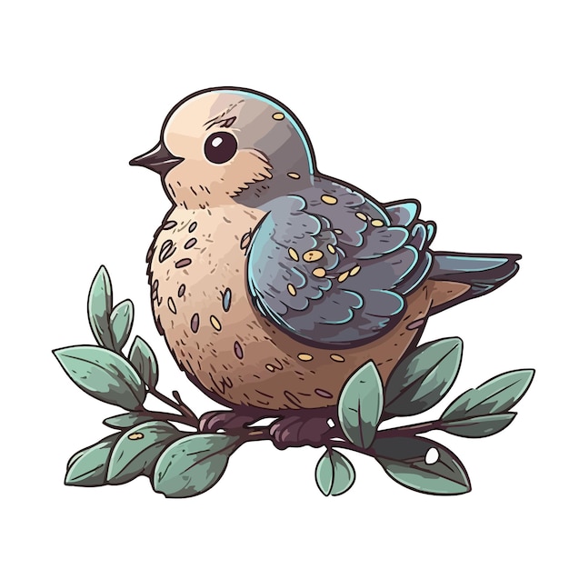 Cute bird cartoon style