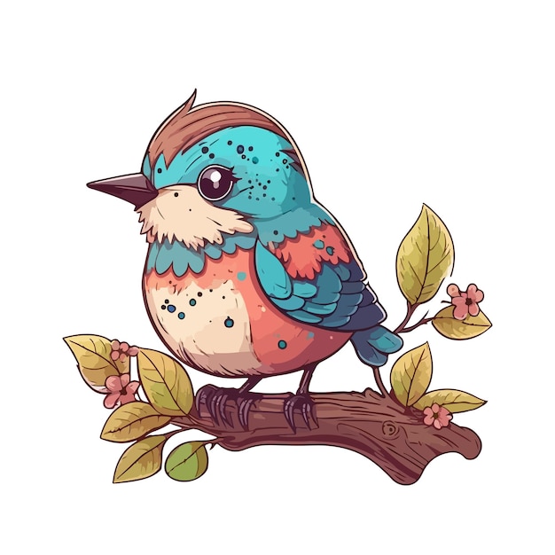 Cute bird cartoon style