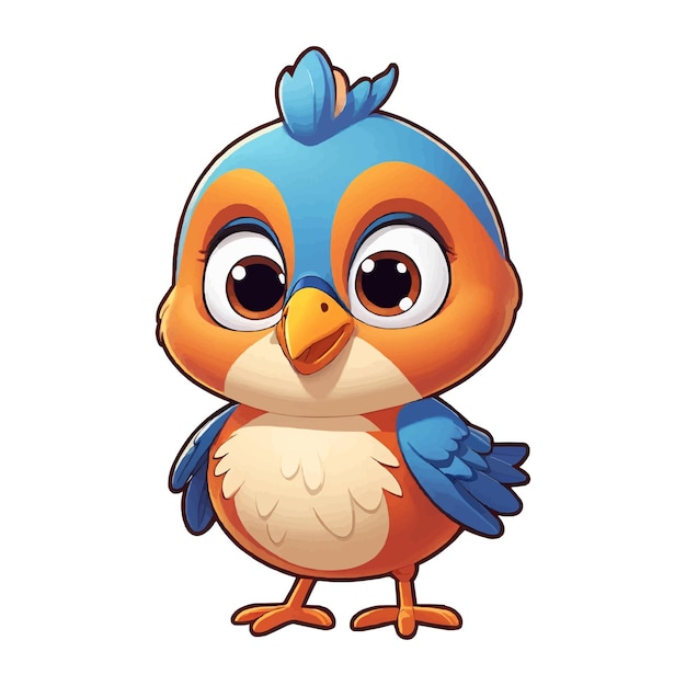 Vector cute bird cartoon vector